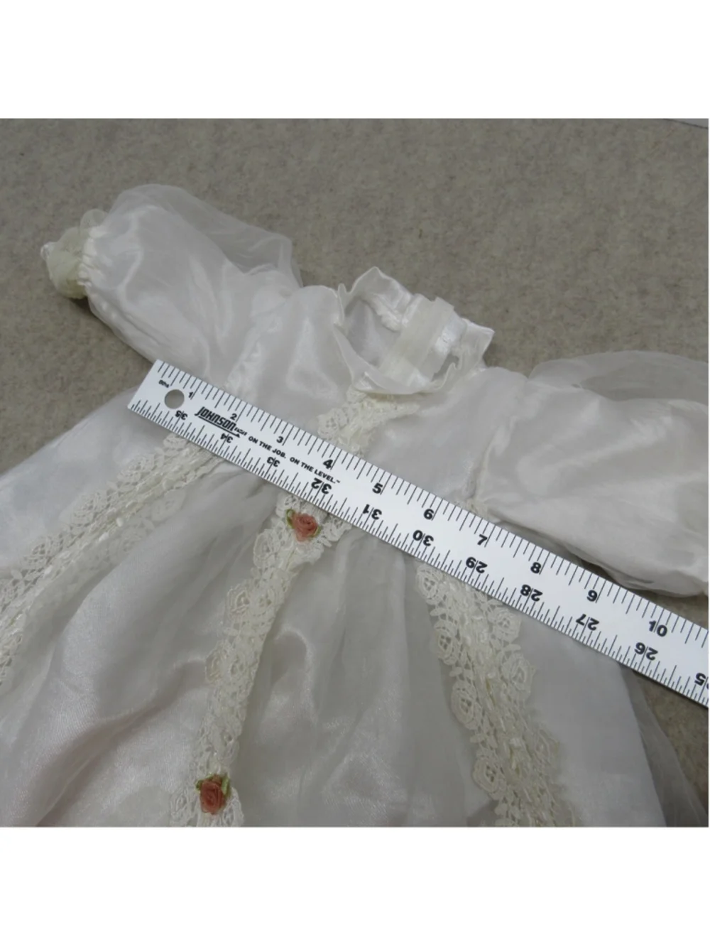 Vtg Lace Christening Gown Dress 23